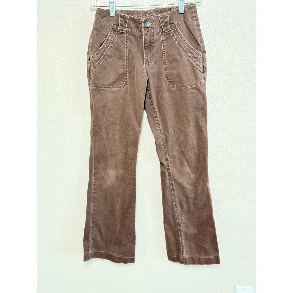 Limited Too Girls Brown Corduroy Cinch Back Flare Pants Vintage Y2K Size 14 Reg